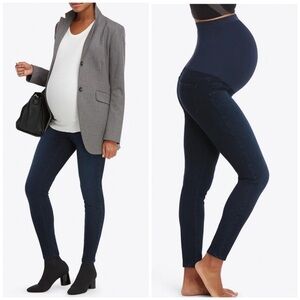 NWT Spanx Maternity Mama Ankle Jeanish Leggings Twilight Rinse Size L.
